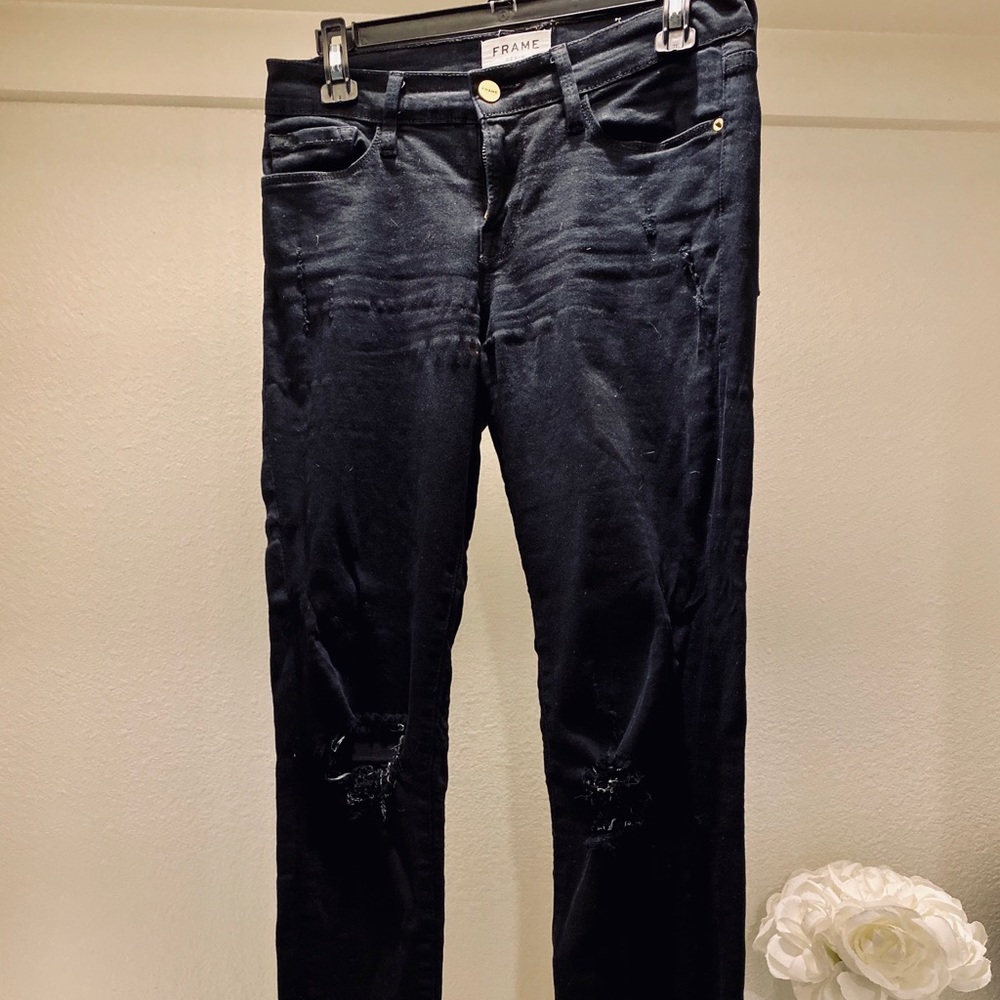 Frame Black Ripped Jeans - Picture 2 of 3